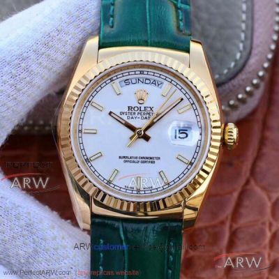 Swiss Replica V3 Upgrade Rolex Oyster Perpetual Day Date 36 MM White Dial 904L Steel 2836-2 Watch 